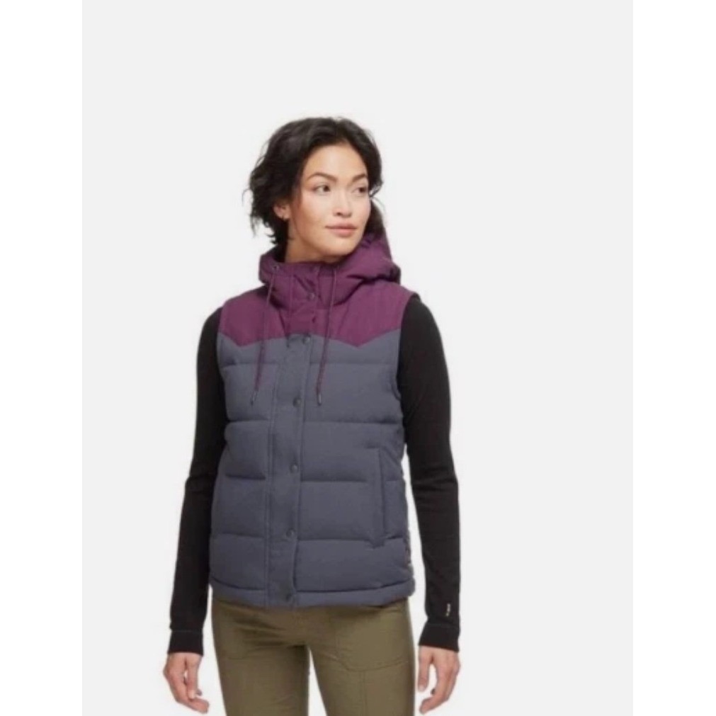 Patagonia Bivy Hooded Down Vest Womens Medium Purple Gray Puffer Vest 27745